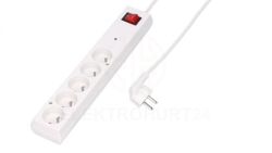 Listwa przeciwprzepięciowa PS-5PF z filtrem 5-gniazd z/u 10A 5m /OMY 3x1/ biała