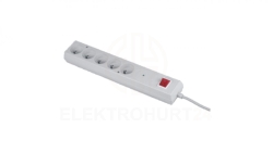 Listwa przeciwprzepięciowa PS-5P 5-gniazd z/u 10A 5m /OMY 3x1/ biała