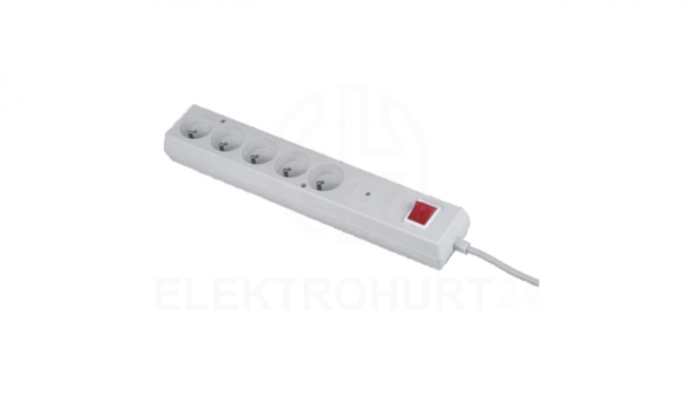 Listwa przeciwprzepięciowa PS-5P 5-gniazd z/u 10A 5m /OMY 3x1/ biała