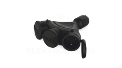 Rozgałęźnik do przedłużacza 3-gniazda z/u 16A 250V IP54 czarny GN-X3/54 W-01158