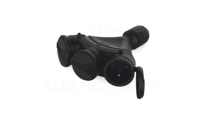 Rozgałęźnik do przedłużacza 3-gniazda z/u 16A 250V IP54 czarny GN-X3/54 W-01158