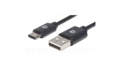 Kabel USB C-A M/M 1,0m USB2.0 Hi-Speed czarny 353298