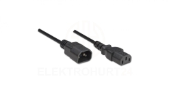 Przedłużacz kabel Zasilający Iec320 C14 Na C13 10A 1M Czarny ICOC 03-NC-01