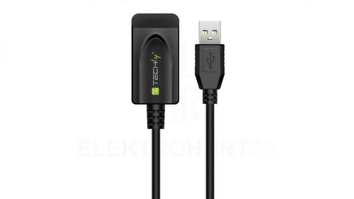 Kabel Przedłużacz Aktywny USB 2.0 A-A M/F 20m Czarny