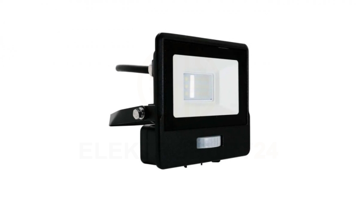 Projektor LED z czujnikiem ruchu 10W 735lm 6500K Dioda SAMSUNG IP65 Kabel 1m Czarny 5 Lat Gwarancji 20282