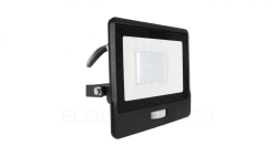 Projektor LED z czujnikiem ruchu 30W 2340lm 6500K Dioda SAMSUNG IP65 Kabel 1m Czarny 5 Lat Gwarancji 20288