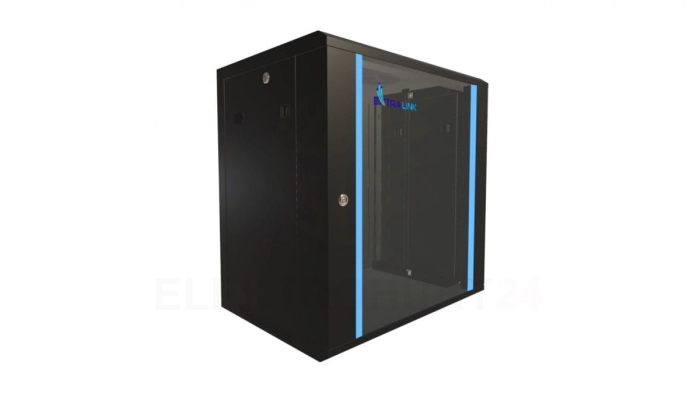 Szafa rack montowana na ścianie Extralink 12U 600x450 Czarna