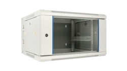 Szafa rack montowana na ścianie, dwusekcyjna Extralink 6U 600x600 AZH Szara