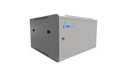 Szafa rack montowana na ścianie, drzwi blaszane pełne Extralink 6U 600x600 ASP Szara