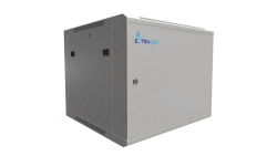 Szafa rack montowana na ścianie, drzwi blaszane pełne Extralink 9U 600x600 ASP Szara
