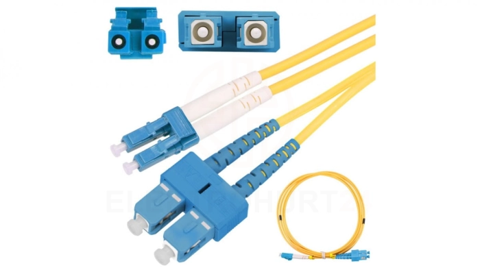 Patchcord PVC, Jednomodowy, Duplex, G652D, 3mm, 1m Extralink SC/UPC-LC/UPC