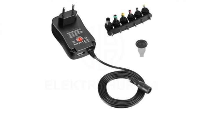 Zasilacz uniwersalny regulowany 3-12V 1A 12W USB 5V 2.1A IPW-NTS1000G2