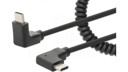 Kabel spiralny kątowy USB-C 60W/3A do Szybkiego Bezpiecznego Ładowania