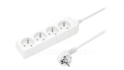 Przedłużacz 4-gniazda z/u 10A 5m /OMY 3x1/ biały PS-470 T-105690