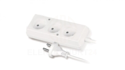 Przedłużacz 3-gniazda b/u 10A 1,5m /OMY 2x1/ biały PS-360 T-105300