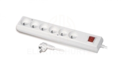 Przedłużacz z wyłącznikiem 6-gniazd z/u 10A 5m /OMY 3x1/ biały PS-670WS T-106220