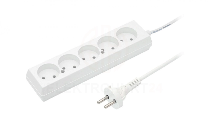 Przedłużacz 5-gniazd b/u 10A 3m /OMY 2x1/ biały PS-560 T-105770