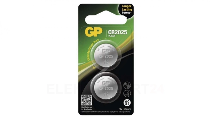 GP litowa bateria guzikowa CR2025 2BL /2szt./