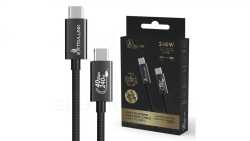 Kabel USB-C 240W, 40Gbps, 200cm Extralink Smart Life USB Type-C to Type-C Cable Braided Czarny