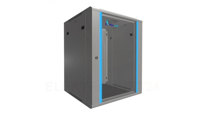 Szafa rack montowana na ścianie Extralink 15U 600x600 Szara