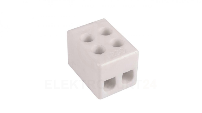 Złączka gwintowa porcelanowa szkliwiona 2,5 mm 2 tory CPO 2-2.5 80016516 /20szt./