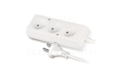 Przedłużacz 3-gniazda b/u 10A 5m /OMY 2x1/ biały PS-360 T-105330