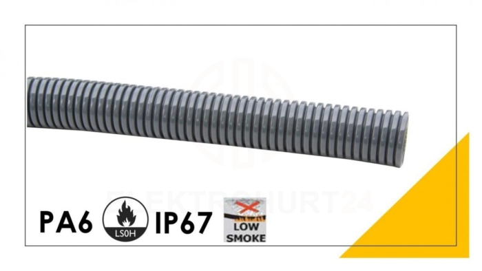 Peszel poliamidowy PA6-S 23,2mm/28,9mm DN 23 szary 801.223.0 /50m/