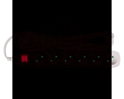 Przedłużacz z wyłącznikiem 6-gniazd z/u 5m /H05VV-