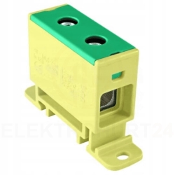 ZŁĄCZKA SZYNOWA 50mm2 ŻÓŁTO-ZIELONA NA SZYNĘ TH35