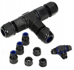 KONEKTOR KABLOWY TRÓJNIK T IP68 3x4mm2 450V/25A