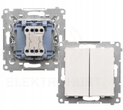 Simon 55 PRZYCISK PODWÓJNY ZWIERNY 10 AX BIAŁY MAT