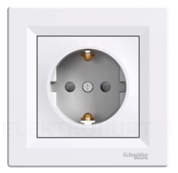 Asfora Gniazdo pojedyncze z/u SCHUKO białe EPH2900