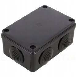 PUSZKA HERMETYCZNA BEZHALOGENOWA CZARNA UV Z DŁAWIKAMI 120x80x50 IP65
