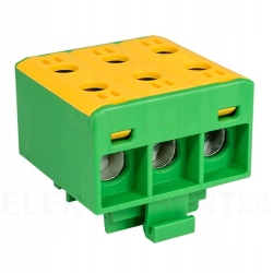 BLOK ROZDZIELCZY ZŁĄCZKA PRZELOTOWA 3x35 ŻÓŁTO-ZIELONA NA SZYNĘ 3x2,5-35mm²