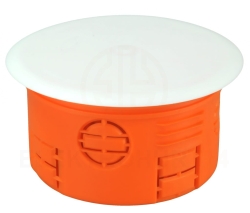 PUSZKA PODTYNKOWA ROZGAŁĘŹNA 80mm POMARAŃCZOWA Z POKRYWĄ 33073008 /1 szt./