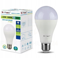 ŻARÓWKA LED V-TAC 15W A65 E27 VT-2015 BARWA CIEPŁA 3000K 1521lm