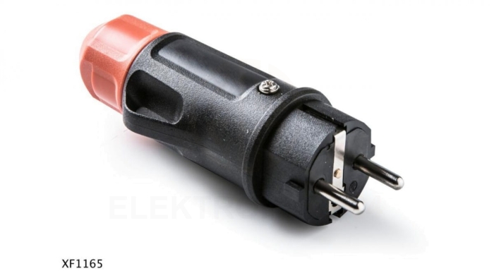 RED WT1 wtyczka z dławikiem IP54 2P+Z 16A/250V czarny XF1165