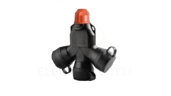 Rozgałęziacz potrójny RED RO1 z dławikiem 16A/250V IP54 kołnierze gumowe czarny XF188G