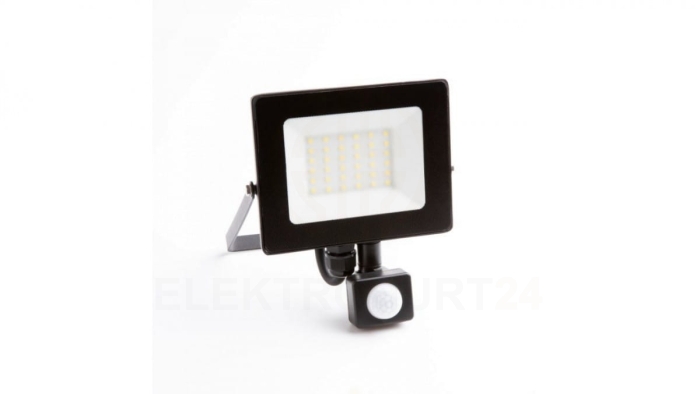 Naświetlacz led z czujnikiem ruchu PIR 20W 1800LM AC230V IP65 kąt świecenia 120 neutralna biała 4000K czarny