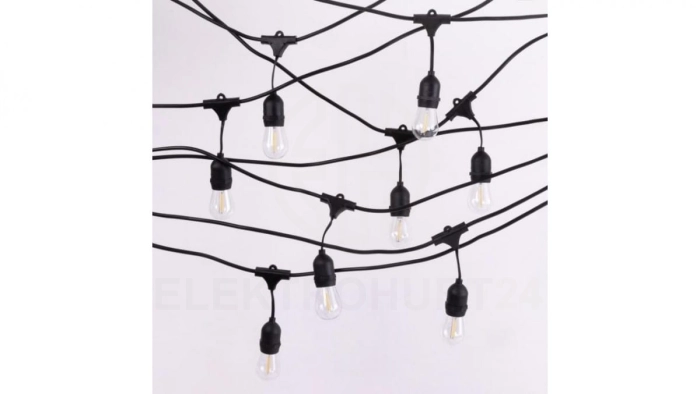 Solarna Girlanda Ogrodowa ZESTAW LED 10m + 10 żarówek filament G45 E27 50lm 2700K