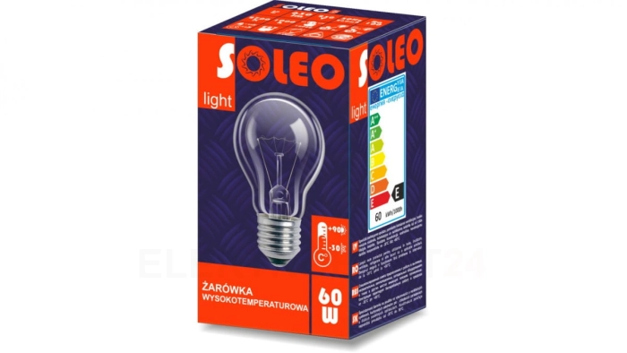 Żarówka E27 A55 25W 260lm 2700K 230V SOLEO wysokotemperaturowa WST-2632