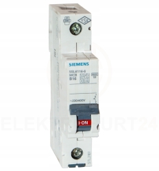 WYŁĄCZNIK NADPRĄDOWY SIEMENS 1P B 16A 6kA 230V SENTRON
