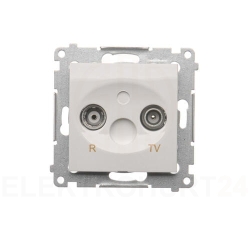 SIMON 54 GNIAZDO ANTENOWE RTV PRZELOTOWE BIAŁE