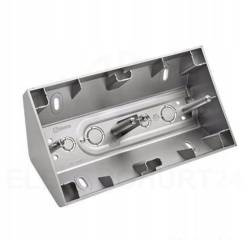 Simon 54 Premium PUSZKA NATYNKOWA NAROŻNA 2-KROTNA DO RAMEK SREBRNY MAT