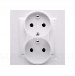 SIMON10 GNIAZDO PODWÓJNE Z/U NIEZMIENNOŚĆ FAZ BIAŁ