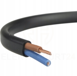 PRZEWÓD PŁASKI H03VVH2-F OMYp 2x0,75 CZARNY / 1m