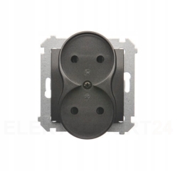 SIMON 54 GNIAZDO PODWÓJNE BEZ UZIEMIENIA ANTRACYT