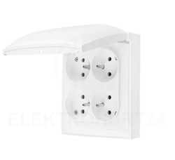 Simon Aquaclick Gniazdo wtyczkowe natynkowe, 4-kro