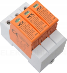 VCX Ogranicznik przepięć fotowoltaiczny DC B+C 3P 1200V T1T2 12,5kA RED