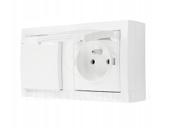 Simon Aquaclick Gniazdo wtyczkowe natynkowe, podwó